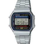 ساعة كاسيو الرقمية الكلاسيكية A168WA-1WDF فضية – Casio Vintage Digital Watch Stainless Steel EL Backlight