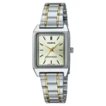 ساعة كاسيو النسائية الكلاسيكية ثنائية اللون LTP-V007SG-9EUDF – Casio Two-Tone Classic Rectangular Watch