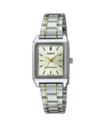 ساعة كاسيو النسائية الكلاسيكية ثنائية اللون LTP-V007SG-9EUDF – Casio Two-Tone Classic Rectangular Watch