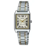 ساعة كاسيو النسائية الكلاسيكية LTP-V007SG-9BUDF – Casio Classic Two-Tone Rectangular Watch