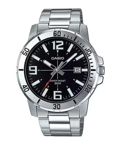 ساعة كاسيو رجالية MTP-VD01D-1BVUDF كلاسيك ستانلس ستيل – Casio Analog Men’s Watch 45mm Stainless Steel Date