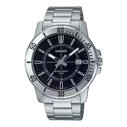 ساعة كاسيو رجالية MTP-VD01D-1CVUDF كلاسيك ستانلس ستيل – Casio Analog Men’s Watch 45mm Stainless Steel Date