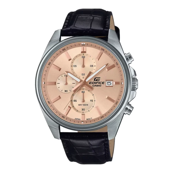 ساعة كاسيو EFV-610EL-5AUDF كرونوغراف أنالوج بسوار جلد أصلي أحمر | Casio EFV-610EL-5AUDF Analog Chronograph Red Leather Band Watch