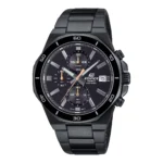 ساعة كاسيو EFV-640DC-1AVUDF كرونوغراف أنالوج بسوار ستانلس ستيل مطلي بالأسود | Casio EFV-640DC-1AVUDF Analog Chronograph Black Ion-Plated Stainless Steel Watch