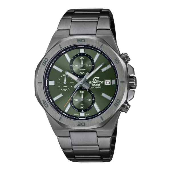 ساعة كاسيو EFV-640DC-3AVUDF كرونوغراف أنالوج بسوار ستانلس ستيل مطلي بالرمادي | Casio EFV-640DC-3AVUDF Analog Chronograph Gray Ion-Plated Stainless Steel Watch