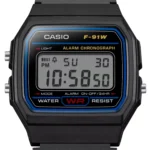 ساعة كاسيو F-91W-1DG رقمية كلاسيكية بسوار ريزين | Casio F-91W-1DG Classic Digital Resin Watch