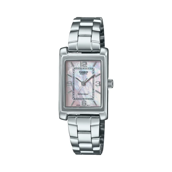 ساعة كاسيو LTP-1234DS-4ADF أنالوج نسائية بسوار ستانلس ستيل مطلي وقرص من عرق اللؤلؤ | Casio LTP-1234DS-4ADF Analog Women’s Ion-Plated Stainless Steel Watch with Mother-of-Pearl Dial