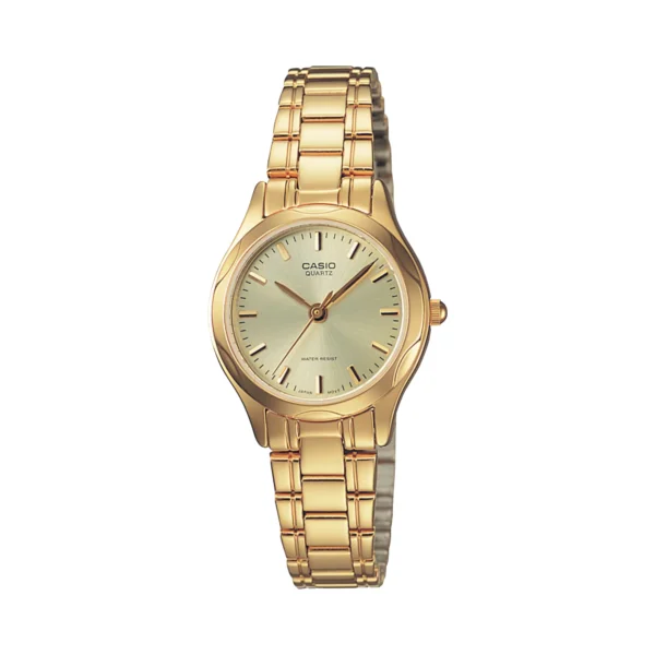 ساعة كاسيو LTP-1275G-9ADF أنالوج نسائية بسوار ستانلس ستيل مطلي بالذهب | Casio LTP-1275G-9ADF Analog Women’s Gold-Tone Stainless Steel Watch