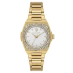 ساعة نسائية كلاسيكية مستديرة ذهبية USPA2113-02 – U.S. Polo Assn. Classic Quartz Women’s Watch 32mm Metallic Gray Dial & Gold Steel Strap