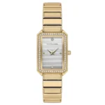 ساعة نسائية كلاسيكية مستطيلة ذهبية USPA2108-05 – U.S. Polo Assn. Classic Quartz Women’s Watch 22.5×33.5mm Metallic Gray Dial & Gold Steel Strap