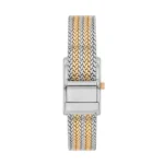 ساعة نسائية كلاسيكية مستطيلة رمادي/ذهبي USPA2105-05 – U.S. Polo Assn. Classic Quartz Women’s Watch 22x32mm Metallic Gray & Gold Mesh Strap