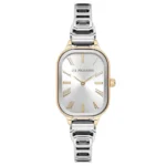 ساعة نسائية كلاسيكية مستطيلة مستديرة ذهبية USPA2113-04 – U.S. Polo Assn. Classic Quartz Women’s Watch 24×38.5mm Metallic Gray Dial & Gray Steel Strap
