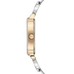 ساعة نسائية كلاسيكية مستطيلة مستديرة ذهبية USPA2113-04 – U.S. Polo Assn. Classic Quartz Women’s Watch 24×38.5mm Metallic Gray Dial & Gray Steel Strap