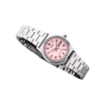 ساعة كاسيو LTP-V006D-4BUDF النسائية الفضية بميناء وردي مع عرض اليوم والتاريخ | Casio LTP-V006D-4BUDF Women Pink Dial Stainless Steel Day-Date Watch