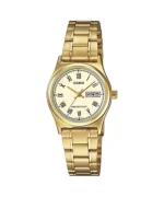 ساعة كاسيو LTP-V006G-9BUDF النسائية الذهبية الفاخرة مع عرض اليوم والتاريخ | Casio LTP-V006G-9BUDF Women Gold Tone Stainless Steel Day-Date Watch