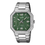 ساعة كاسيو MTP-B195D-3AVDF الرجالية باللون الأخضر | Casio MTP-B195D-3AVDF Green Dial Stainless Steel Watch