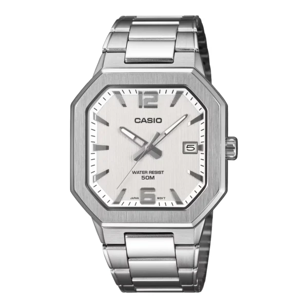 ساعة كاسيو MTP-B195D-7AVDF الرجالية بالميناء الفضي | Casio MTP-B195D-7AVDF Silver Dial Stainless Steel Watch