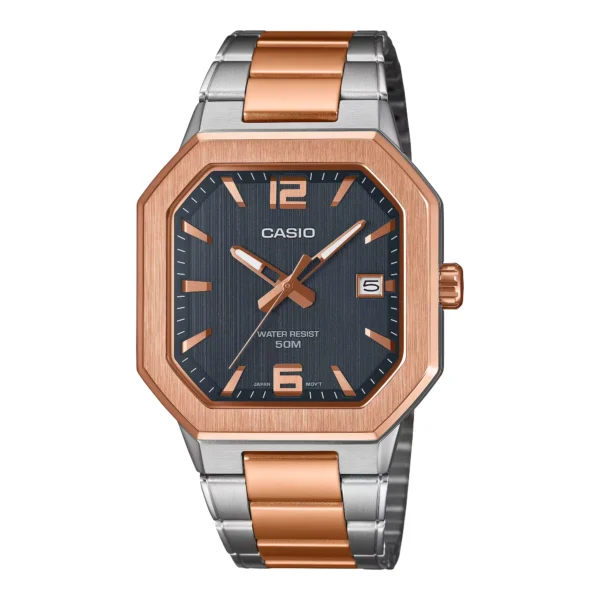 ساعة كاسيو MTP-B195RG-2AVDF الرجالية روز غولد | Casio MTP-B195RG-2AVDF Rose Gold Stainless Steel Watch