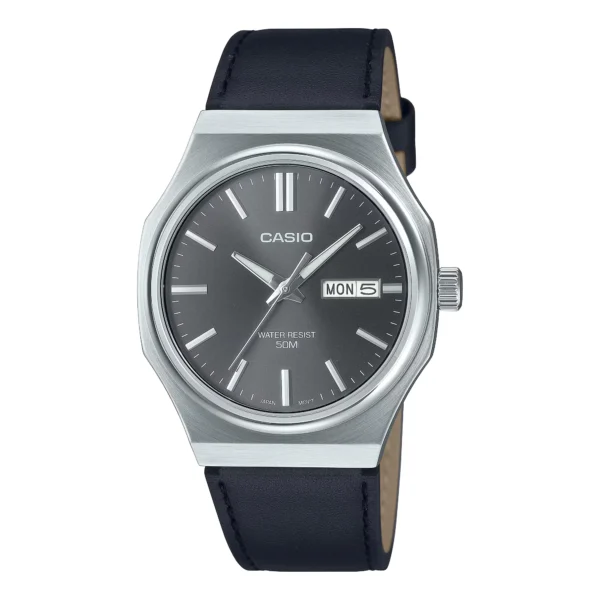 ساعة كاسيو MTP-E735L-8AVDF رجالية بحزام جلد طبيعي – Casio MTP-E735L-8AVDF Men Leather Strap Day-Date Watch