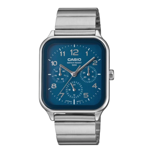 ساعة كاسيو MTP-M306D-2AVDF الرجالية متعددة العدادات باللون الأزرق | Casio MTP-M306D-2AVDF Blue Dial Stainless Steel Multi-Subdial Watch