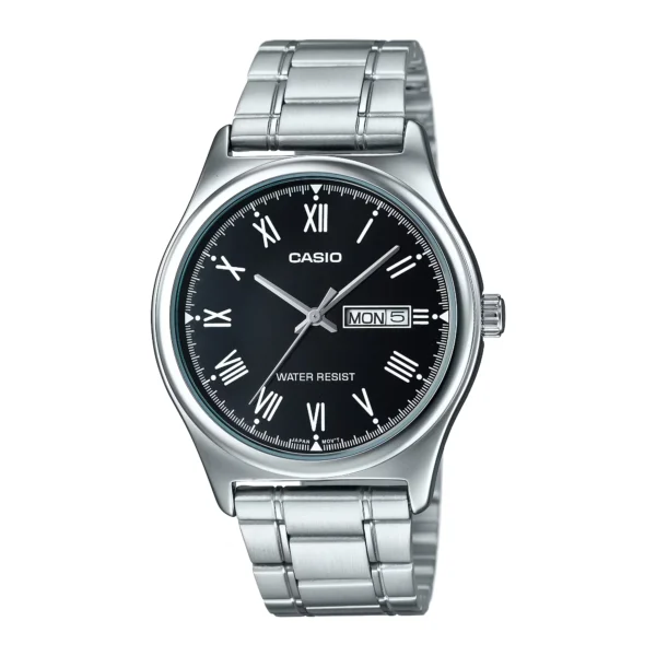 ساعة كاسيو MTP-V006D-1BUDF الرجالية الكلاسيكية بعرض اليوم والتاريخ – Casio MTP-V006D-1BUDF Men Day-Date Stainless Steel Watch