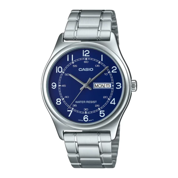 ساعة كاسيو MTP-V006D-2BUDF الرجالية الكلاسيكية بعرض اليوم والتاريخ – Casio MTP-V006D-2BUDF Men Day-Date Stainless Steel Watch