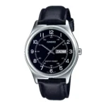 ساعة كاسيو MTP-V006L-1B2UDF الرجالية الكلاسيكية بسوار جلدي وعرض اليوم والتاريخ – Casio MTP-V006L-1B2UDF Men Leather Day-Date Watch