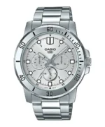 ساعة كاسيو MTP-VD300D-7EUDF الرجالية الكلاسيكية البيضاء متعددة العدادات ستانلس ستيل – Casio MTP-VD300D-7EUDF Men White Dial Stainless Steel Multi-Dial Watch