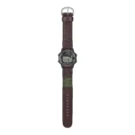 ساعة كاسيو W-220HF-3AVDF الرقمية الرياضية باللون الأخضر مع سوار قماشي/جلدي | Casio W-220HF-3AVDF Digital Sport Watch Green Resin Case Cloth/Leather Band