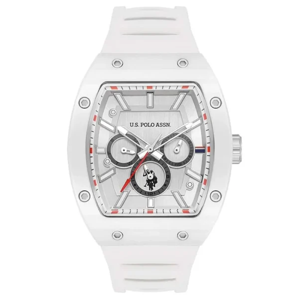 ساعة يو إس بولو أسن USPA1127-02 رجالية سيليكون أبيض – US Polo Assn. USPA1127-02 Men’s White Silicone Sport Watch