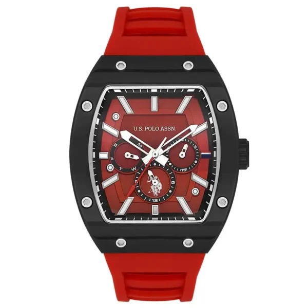 ساعة يو إس بولو أسن USPA1127-04 رجالية سيليكون أحمر – US Polo Assn. USPA1127-04 Men’s Red Silicone Sport Watch
