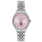 ساعة يو إس بولو أسن USPA2085-02 نسائية كلاسيكية وردية ستانلس ستيل – US Polo Assn. USPA2085-02 Women’s Pink Dial Classic Watch