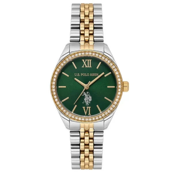 ساعة يو إس بولو أسن USPA2085-07 نسائية كلاسيكية خضراء ستانلس ستيل – US Polo Assn. USPA2085-07 Women’s Green Dial Classic Watch